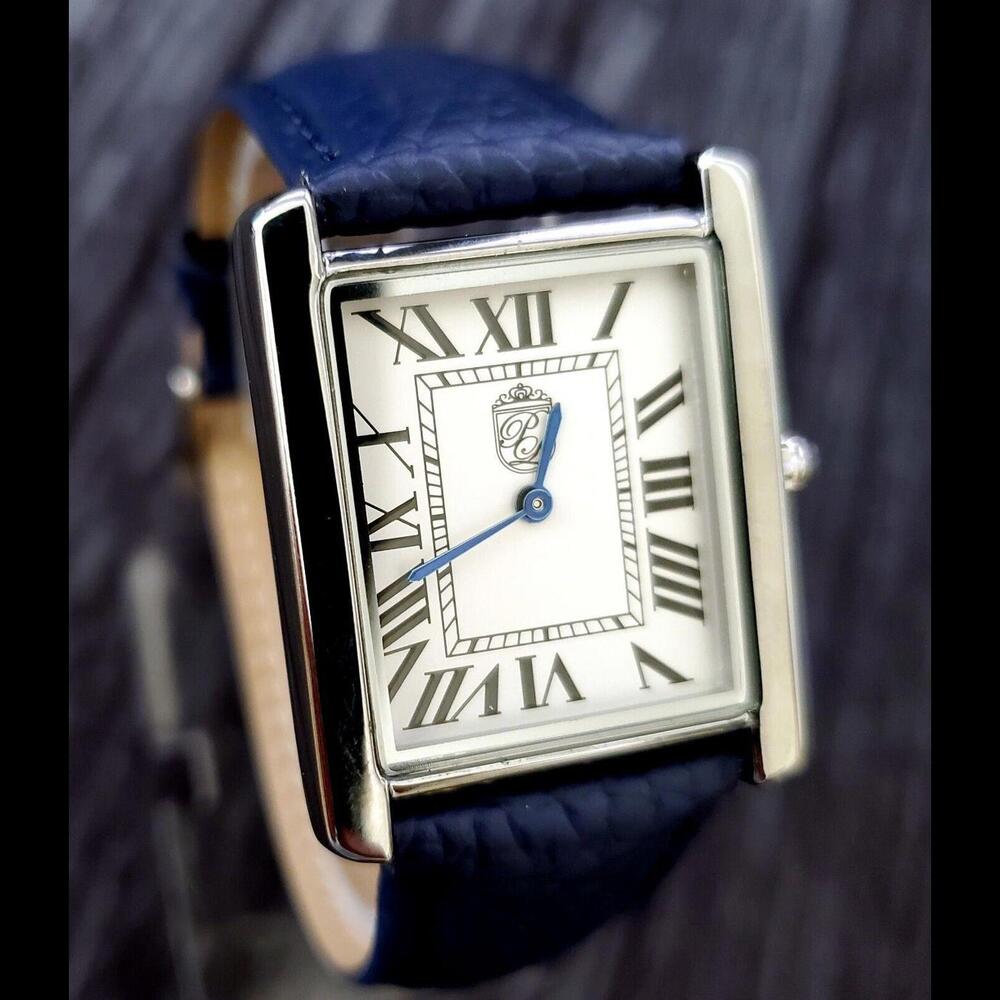 Pierre Lucerne 1888‎ Swiss Inspired Tank Watch Blue Band